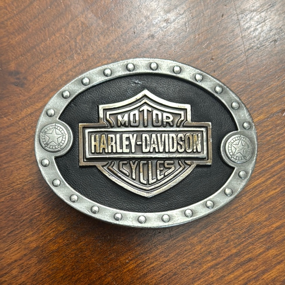 Harley-Davidson Black and Silver Belt Buckle